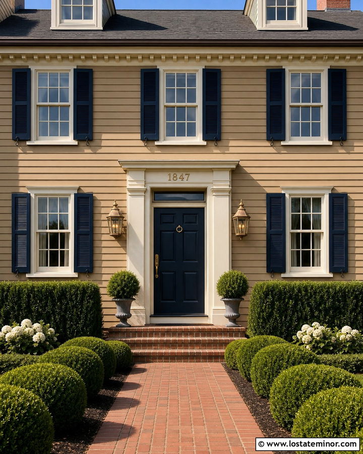 Tan House With Brass House Numbers - 30 Tan House Design With House Numbers Ideas