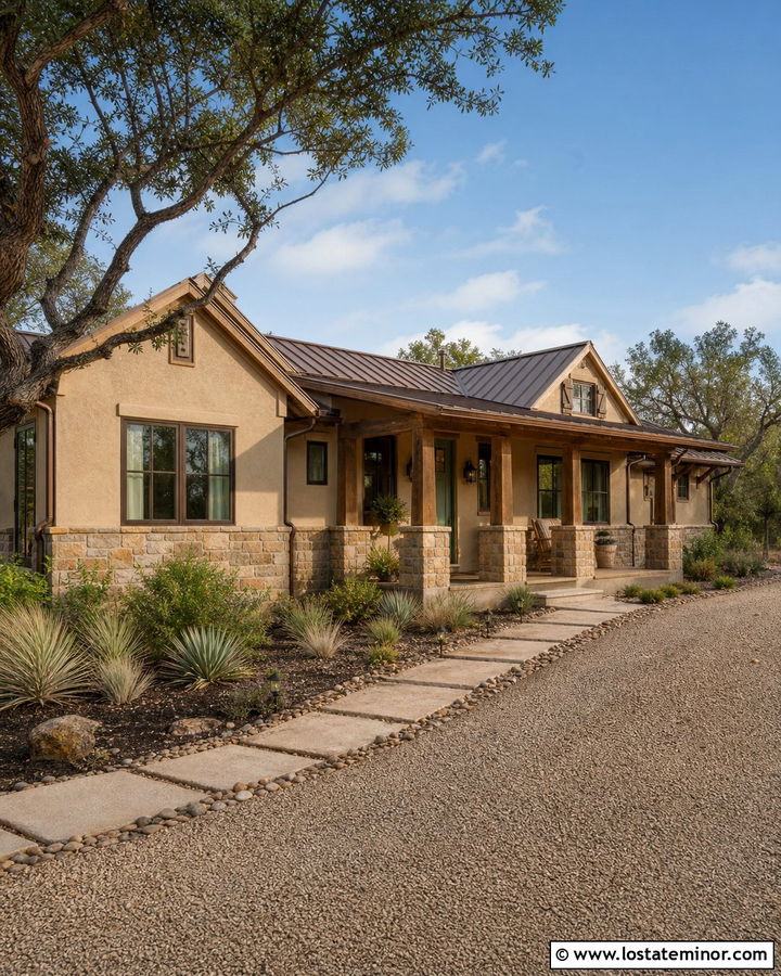 Tan House With Brown Metal Roof - 30 Tan House Design With Roof Ideas