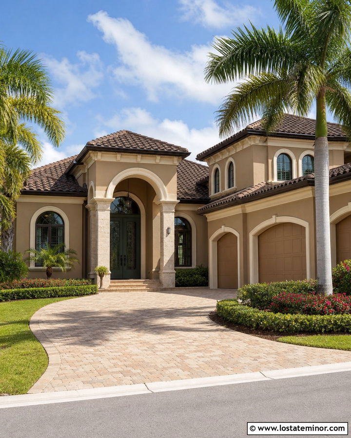 Tan House With Brown Tile Roof - 30 Tan House Design With Roof Ideas