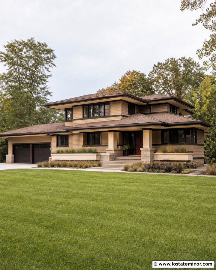 Tan House With Brown Trim And Cream Accents - 30 Tan House Design With Trim Ideas