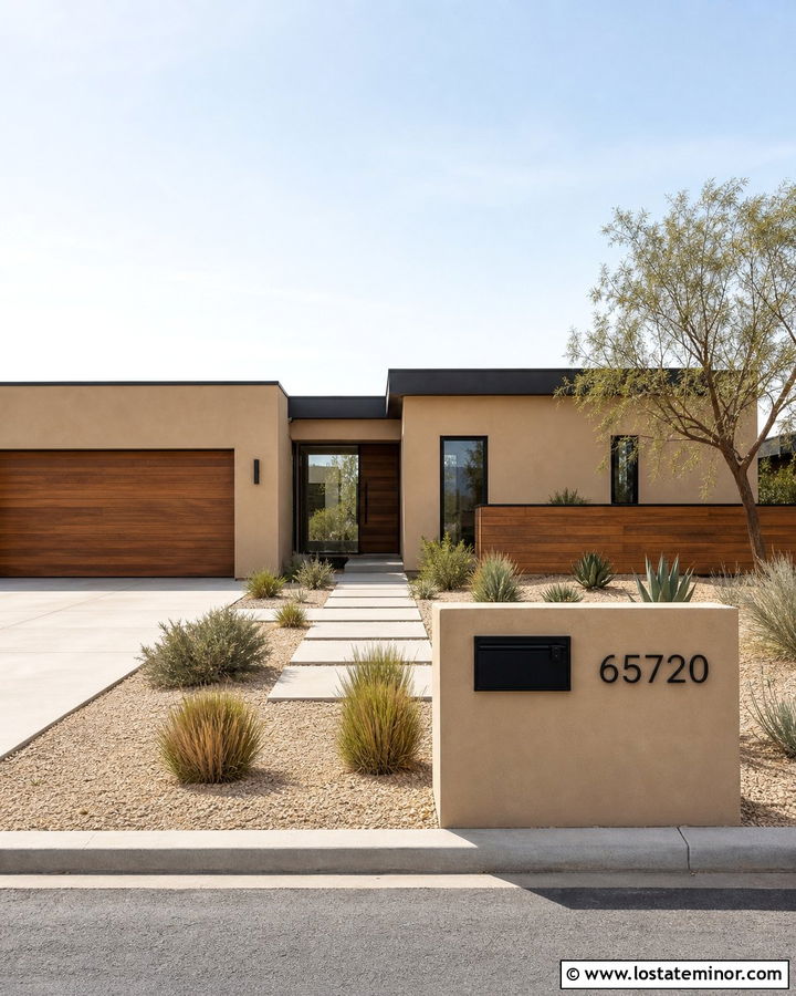 Tan House With Built In Mailbox Wall - 30 Tan House Design With Mailbox Ideas