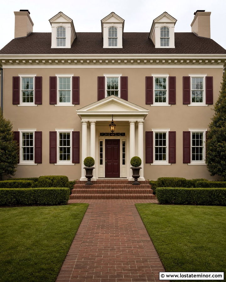 Tan House With Burgundy Trim - 30 Tan House Design With Trim Ideas