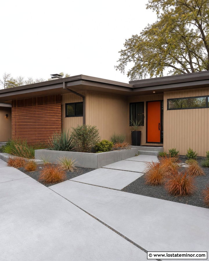 Tan House With Burnt Orange Front Door - 30 Tan House Design With Front Door Ideas