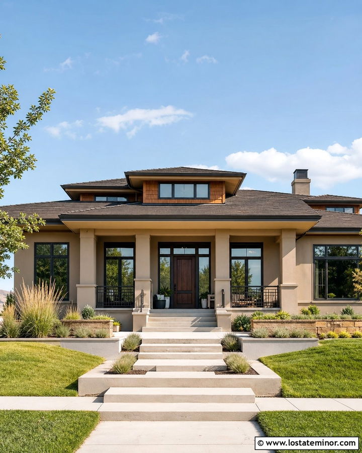 Tan House With Cedar Shakes And Bronze Trim - 30 Tan House Design With Cedar Shake Ideas