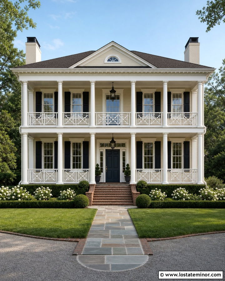 Tan House With Chippendale Porch Railings - 30 Tan House Design With Railings Ideas