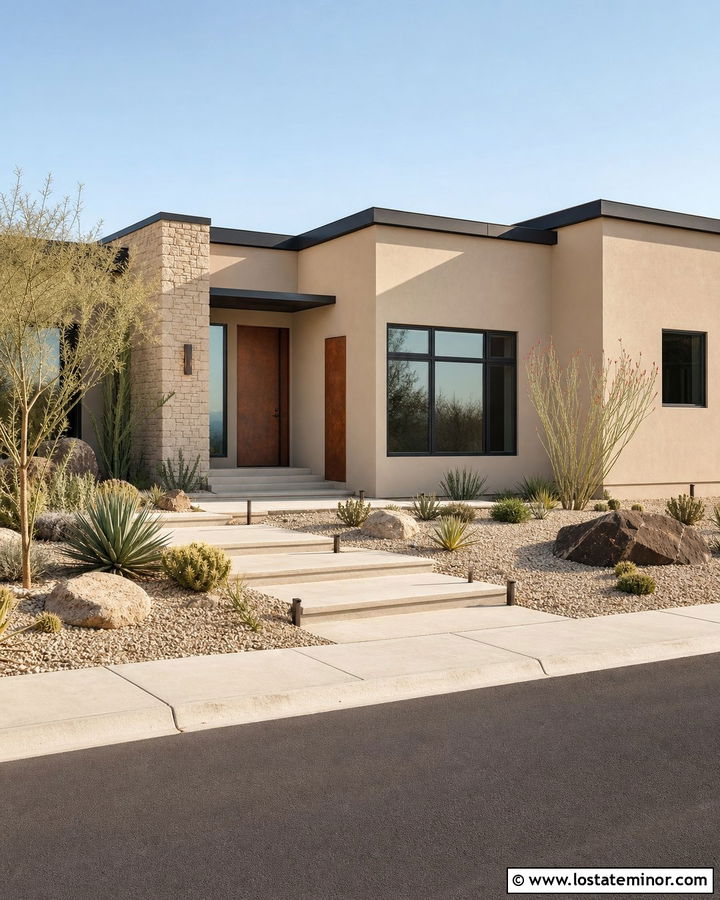 Tan House With Copper Front Door - 30 Tan House Design With Front Door Ideas