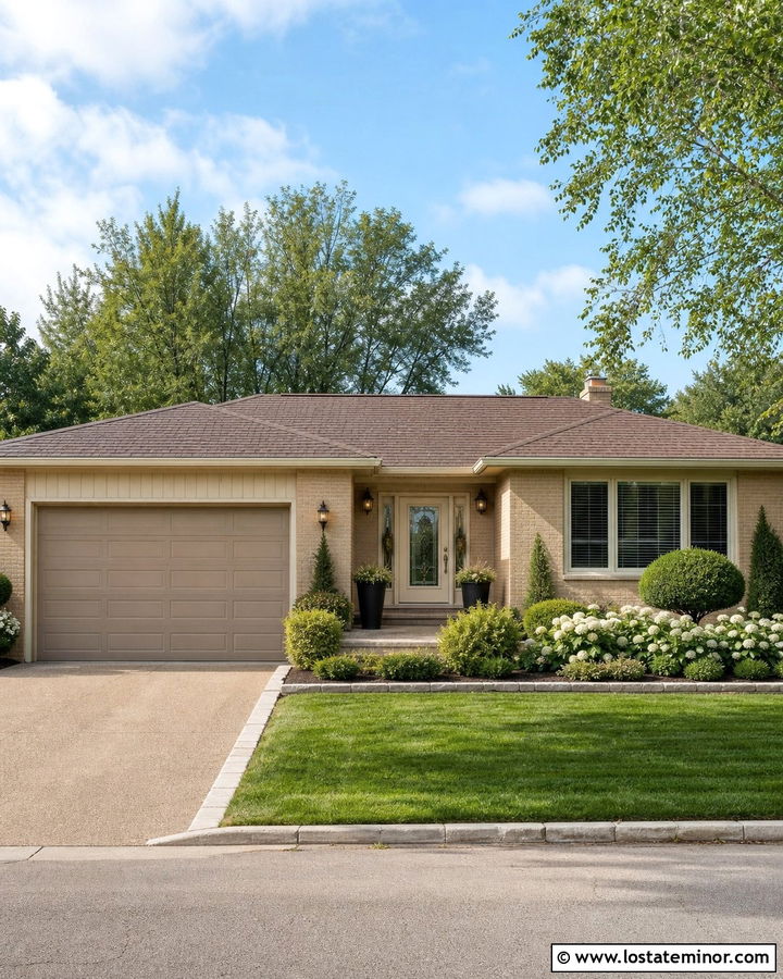 Tan House With Cream Front Door - 30 Tan House Design With Front Door Ideas