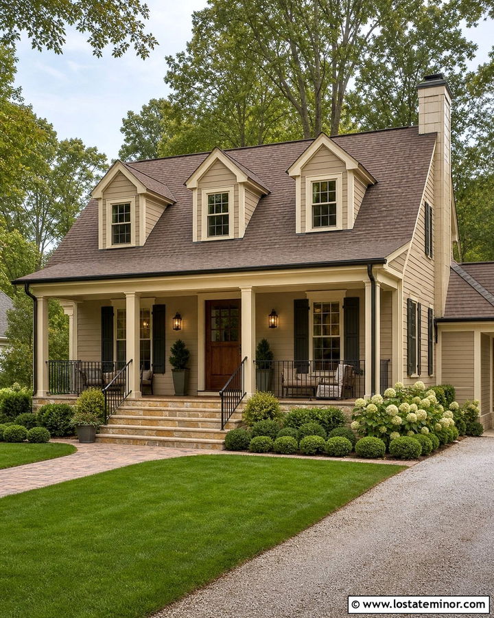Tan House With Cream Trim And Bronze Accents - 30 Tan House Design With Accents Ideas
