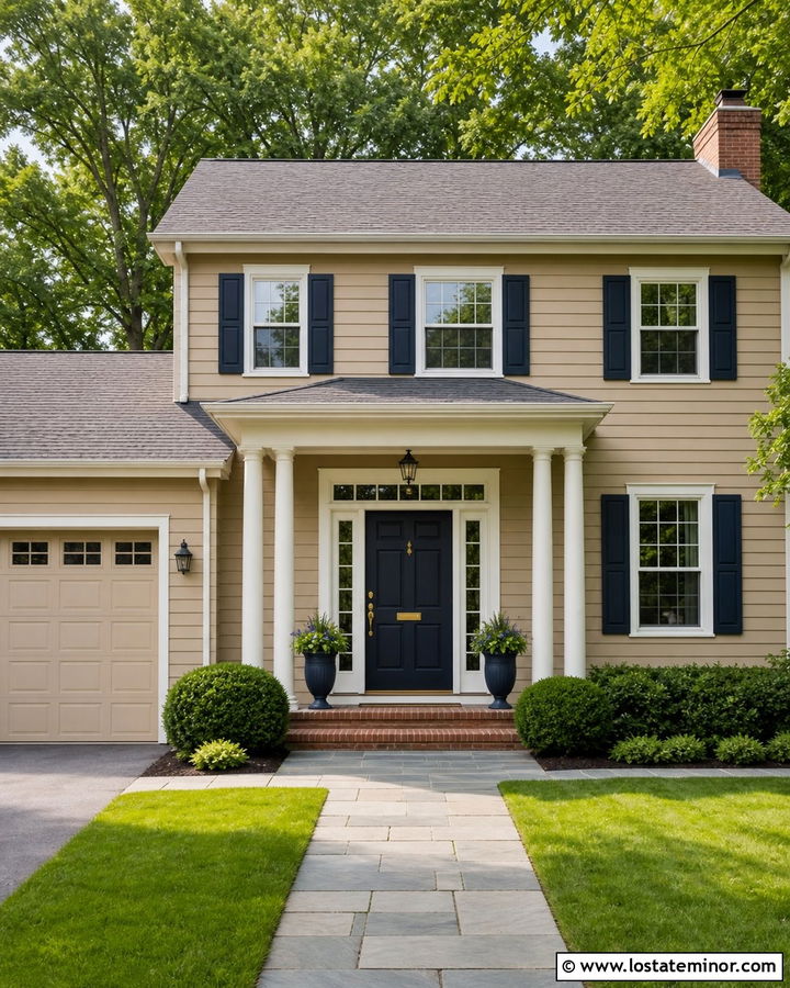 Tan House With Entry Door And Sidelights - 30 Tan House Design With Entry Door Ideas