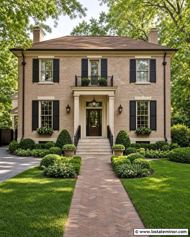 Tan House With Entry Door And Transom Window - 30 Tan House Design With Entry Door Ideas