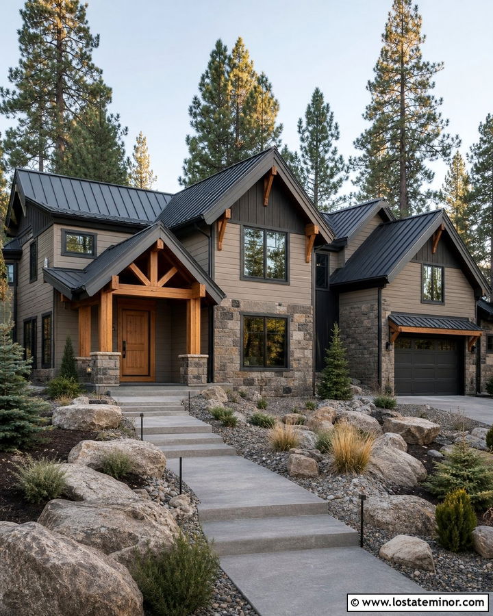 Tan House With Iron Ore Trim - 30 Tan House Design With Trim Ideas