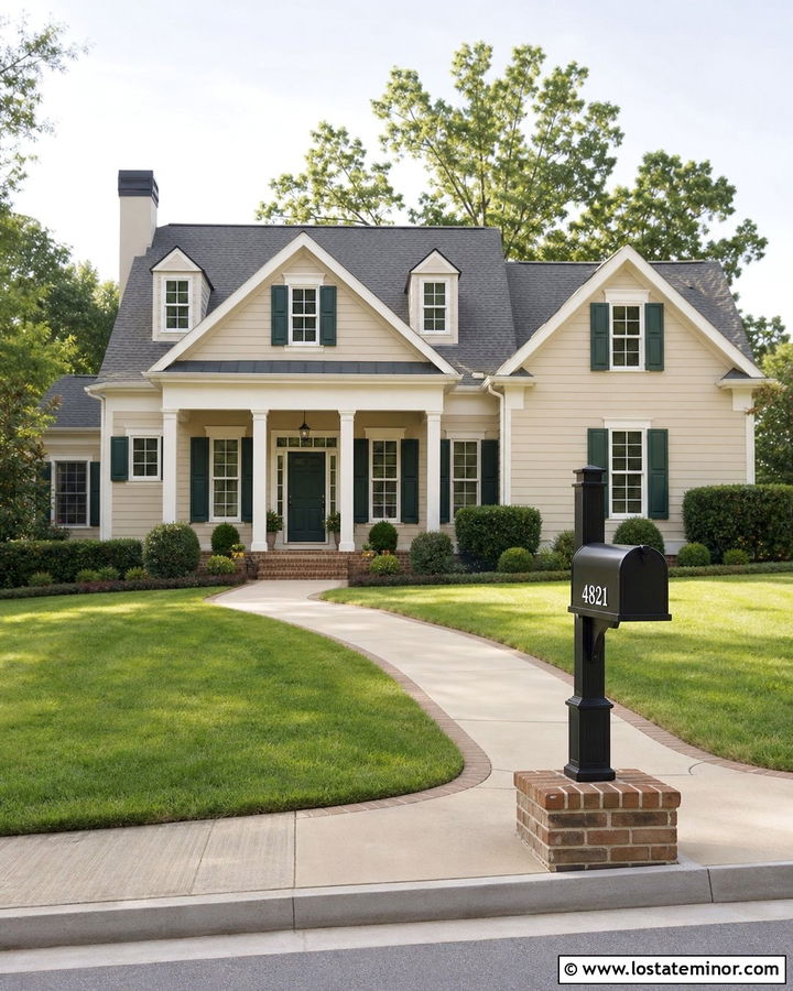 Tan House With Mailbox House Numbers - 30 Tan House Design With House Numbers Ideas