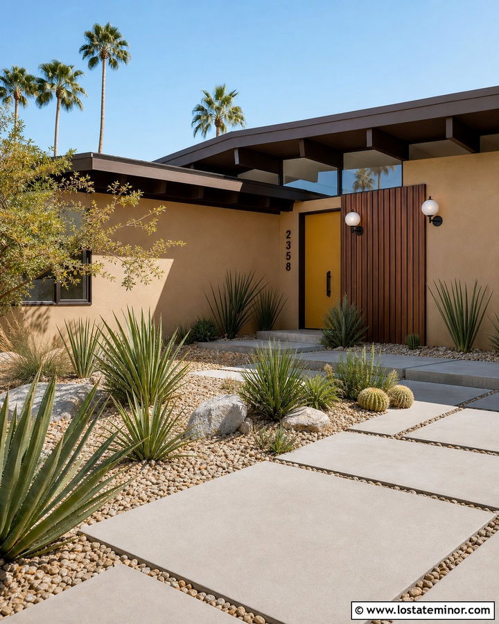 Tan House With Midcentury House Numbers - 30 Tan House Design With House Numbers Ideas