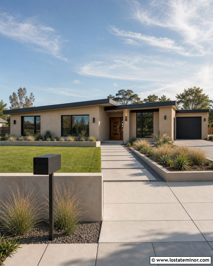 Tan House With Modern Mailbox - 30 Tan House Design With Mailbox Ideas