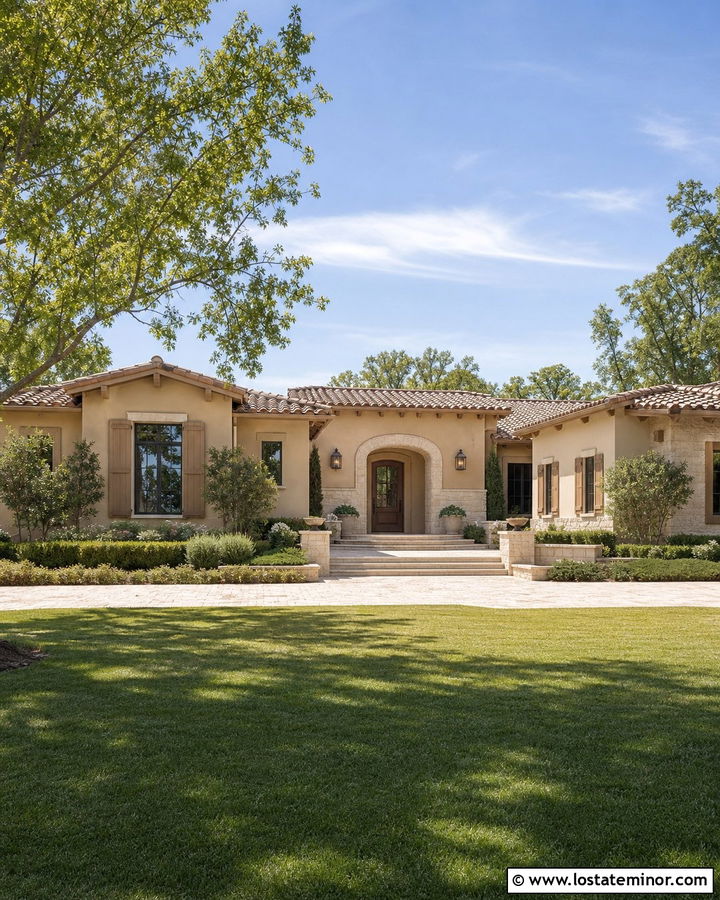 Tan House With Monochromatic Trim - 30 Tan House Design With Trim Ideas