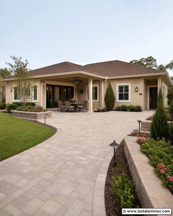 Tan House With No Step Backyard Patio - 30 Tan House Design With Backyard Ideas