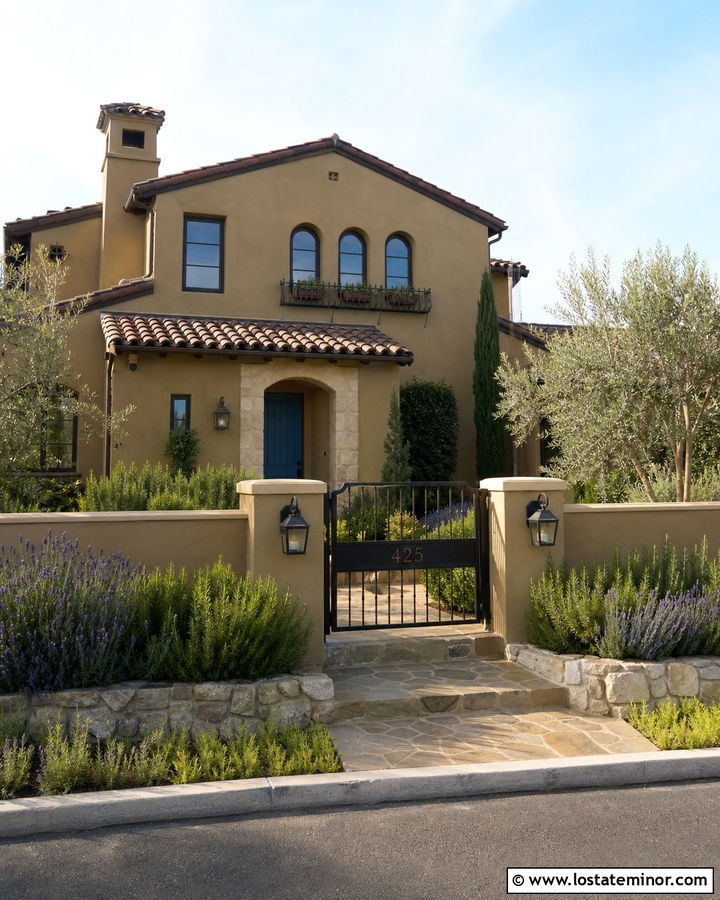 Tan House With Numbers On A Front Gate - 30 Tan House Design With House Numbers Ideas