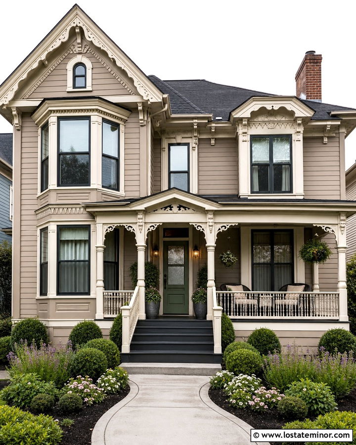 Tan House With Painted Porch Steps - 30 Tan House Design With Steps Ideas