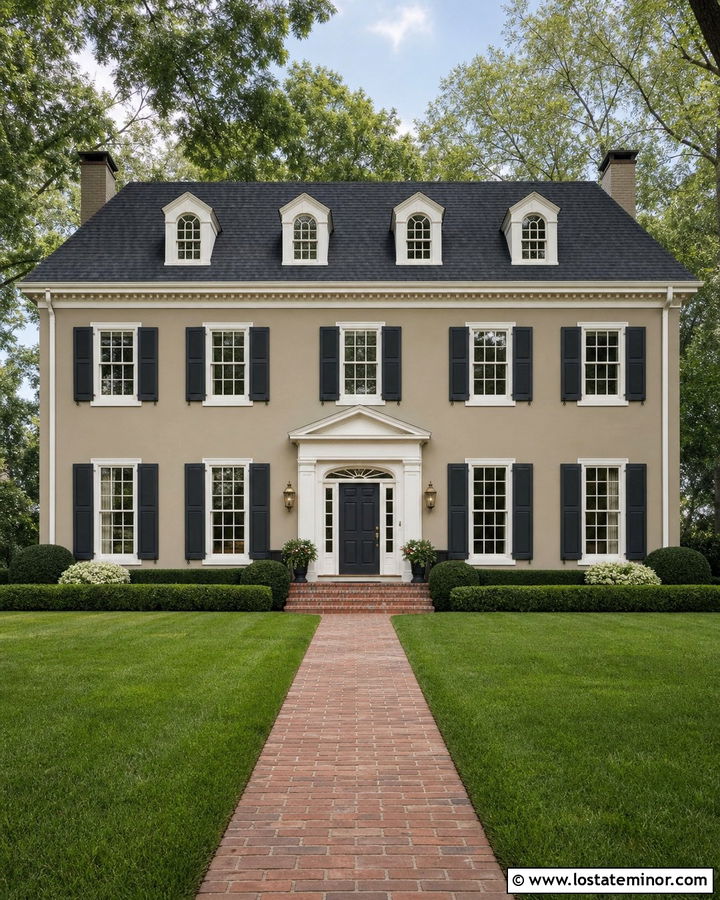 Tan House With Slate Gray Roof - 30 Tan House Design With Roof Ideas