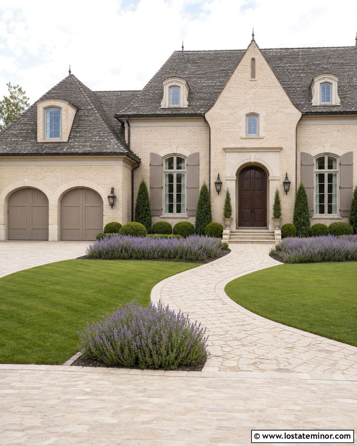 Tan House With Taupe Garage Door - 30 Tan House Design With Garage Door Ideas