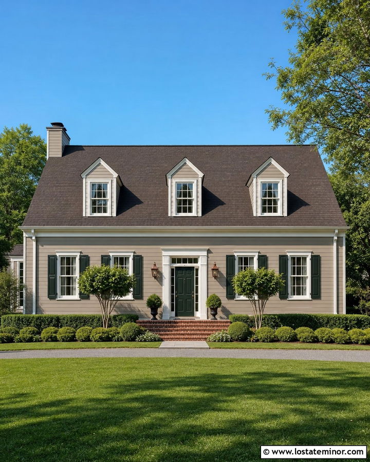 Tan House With Triple Dormers - 30 Tan House Design With Dormers Ideas