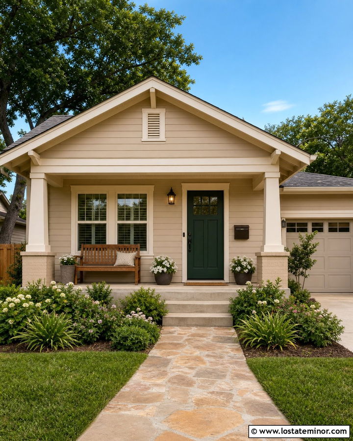 Tan House With Wall Mounted Mailbox - 30 Tan House Design With Mailbox Ideas