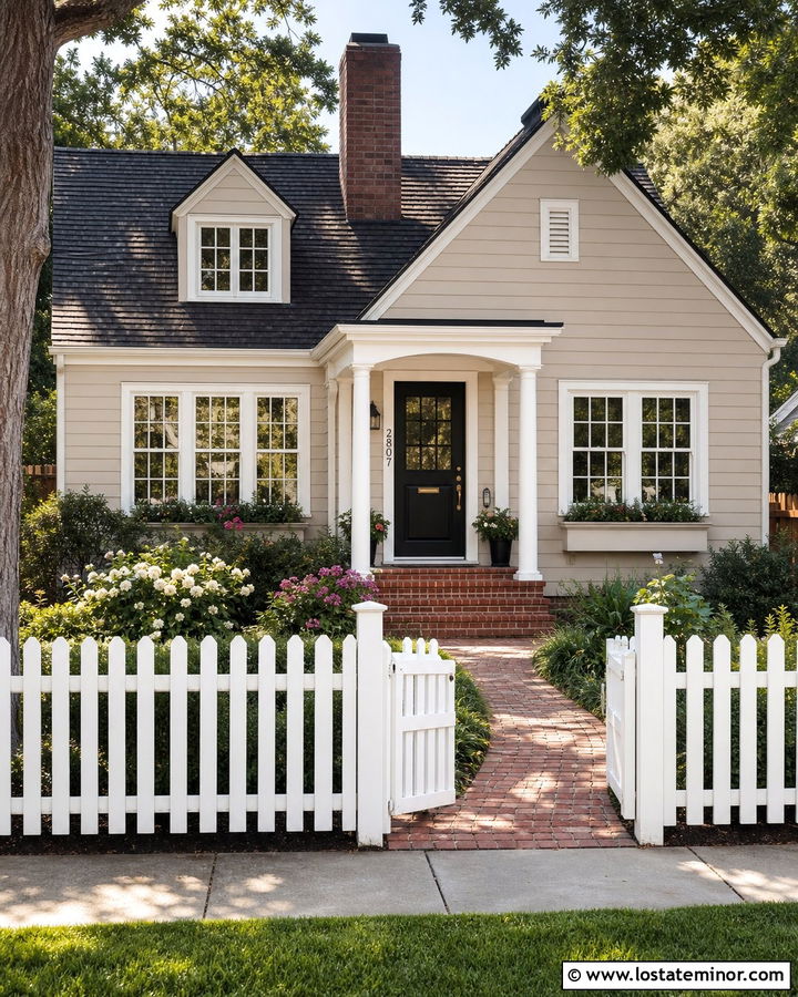 Tan House With White Grid Windows - 30 Tan House Design With Window Frames Ideas
