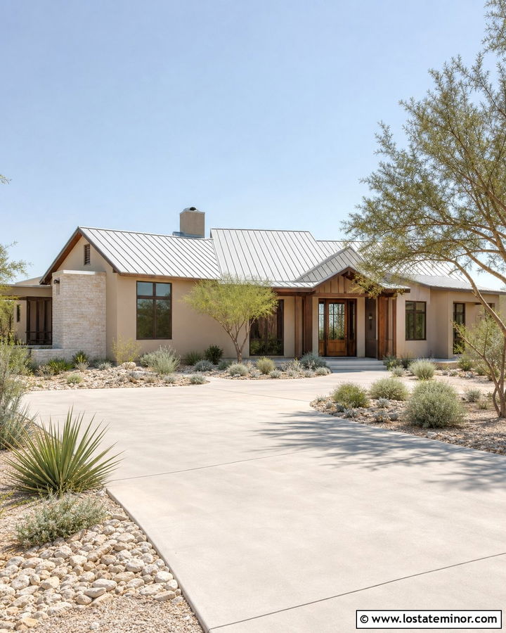 Tan House With White Metal Roof - 30 Tan House Design With Roof Ideas