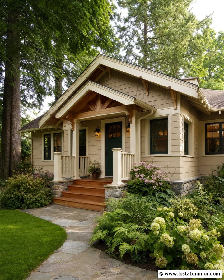Tan House With Wood Steps - 30 Tan House Design With Steps Ideas