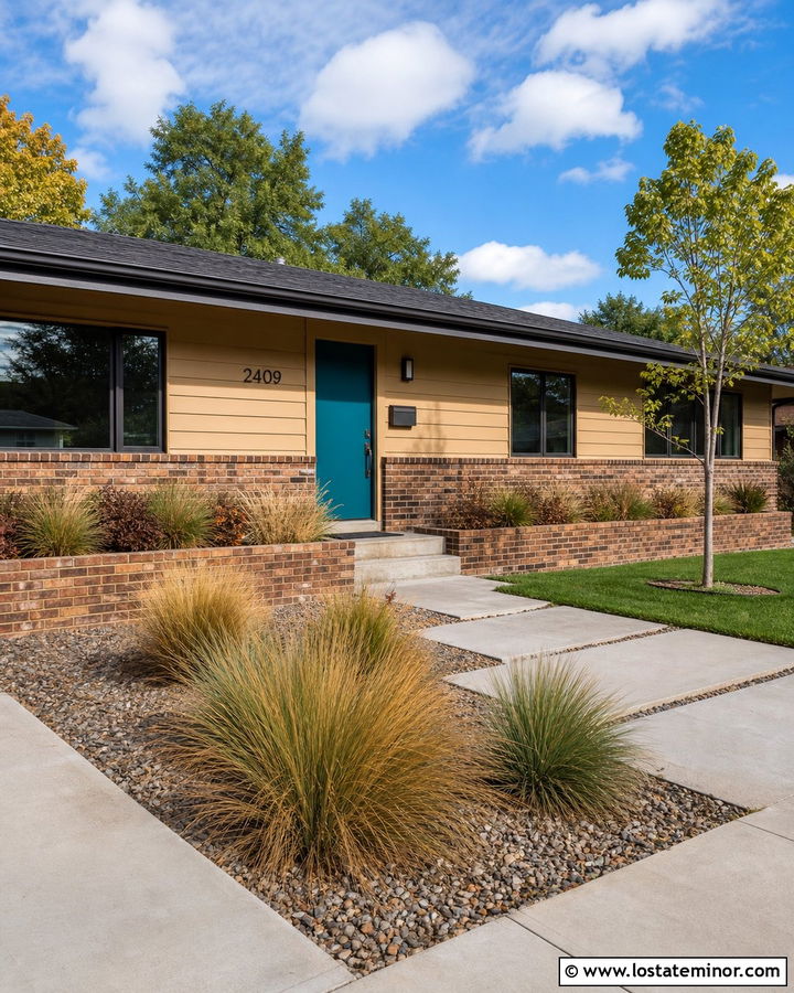 Tan Midcentury House With Roman Brick Wainscoting - 30 Tan House Design With Wainscoting Ideas