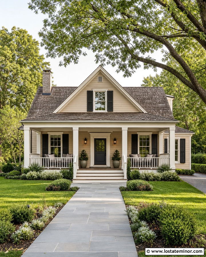 Tan Porch House With Gray Dutch Door - 30 Tan House Design With Dutch Door Ideas