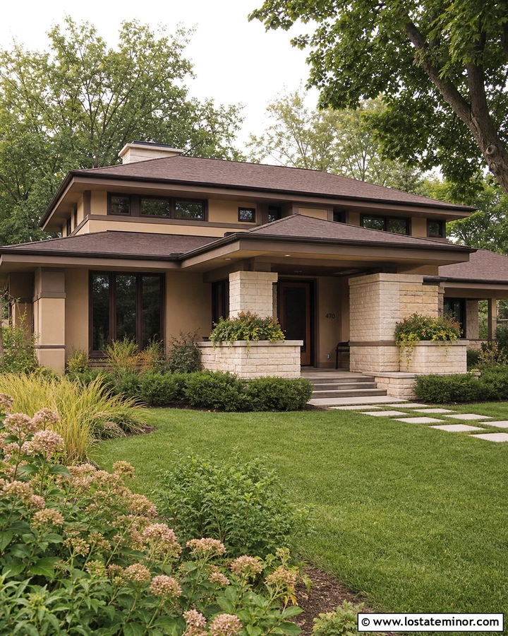 Tan Prairie House With Brown Screen Door - 30 Tan House Design With Screen Door Ideas