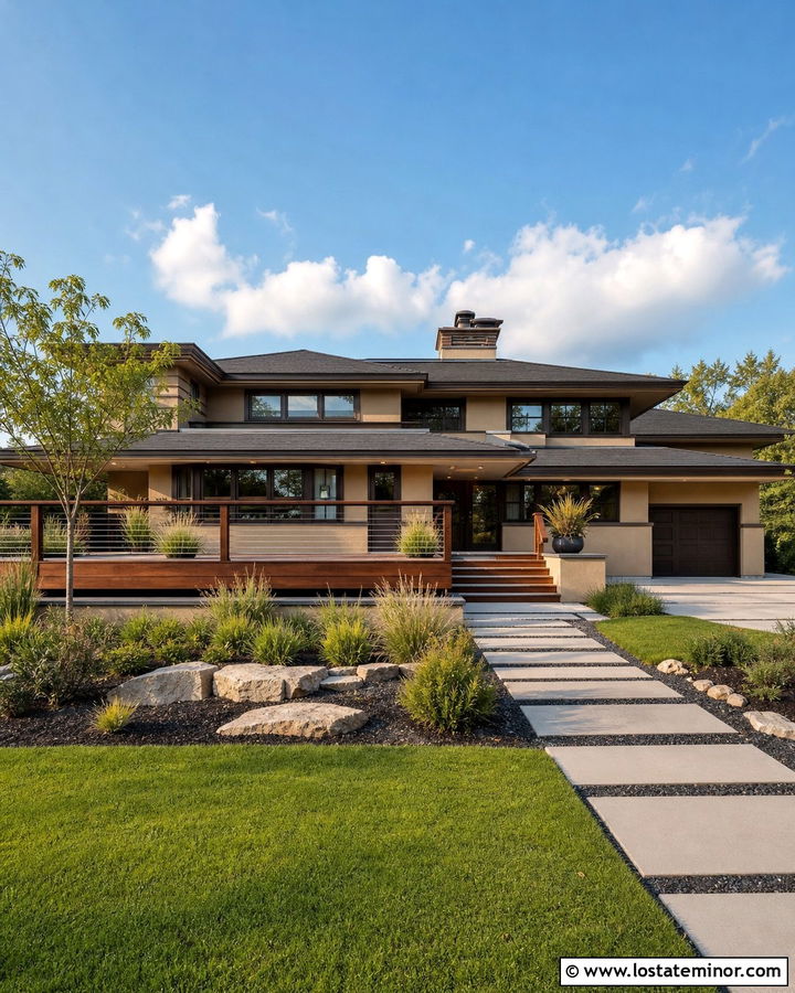 Tan Prairie House With Ipe Deck - 30 Tan House Design With Deck Ideas