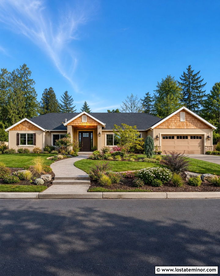 Tan Ranch House With Cedar Shakes - 30 Tan House Design With Cedar Shake Ideas