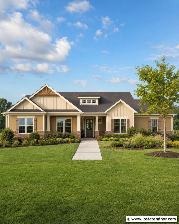 Tan Ranch House With Front Gables - 30 Tan House Design With Gables Ideas