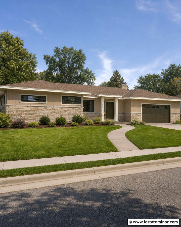 Tan Ranch House With Stone Wainscoting - 30 Tan House Design With Stone Accents Ideas