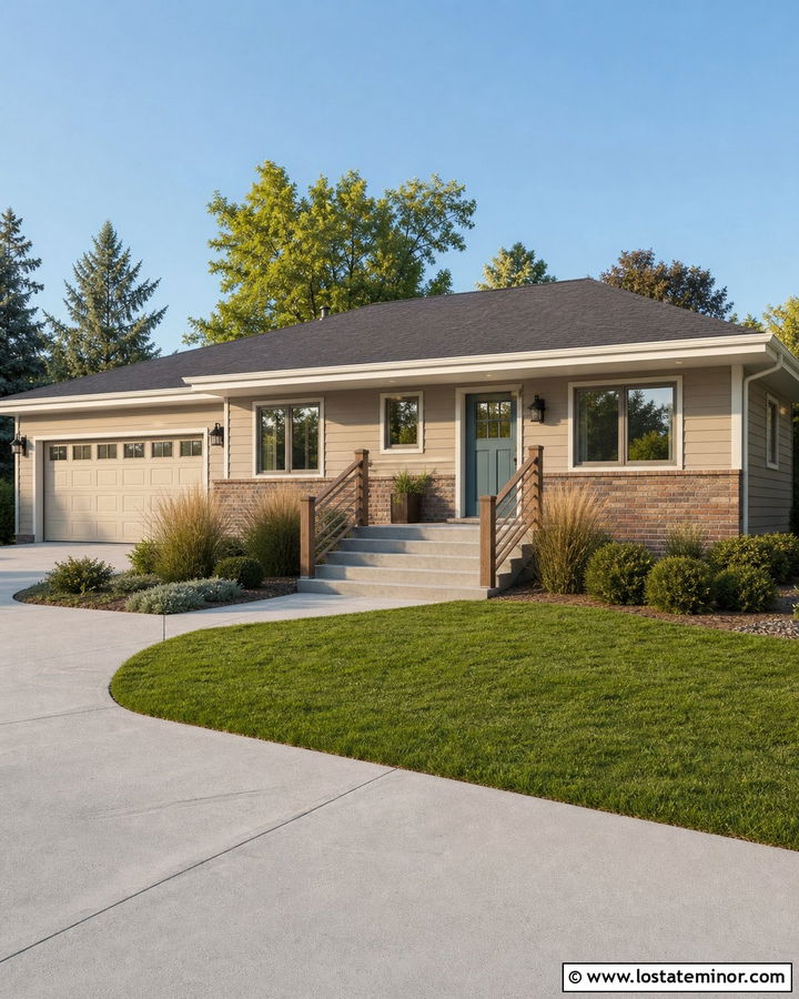 Tan Ranch House With Teal Dutch Door - 30 Tan House Design With Dutch Door Ideas