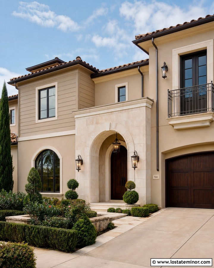 Tan Siding With Bronze Windows - 30 Tan House Design With Siding Ideas
