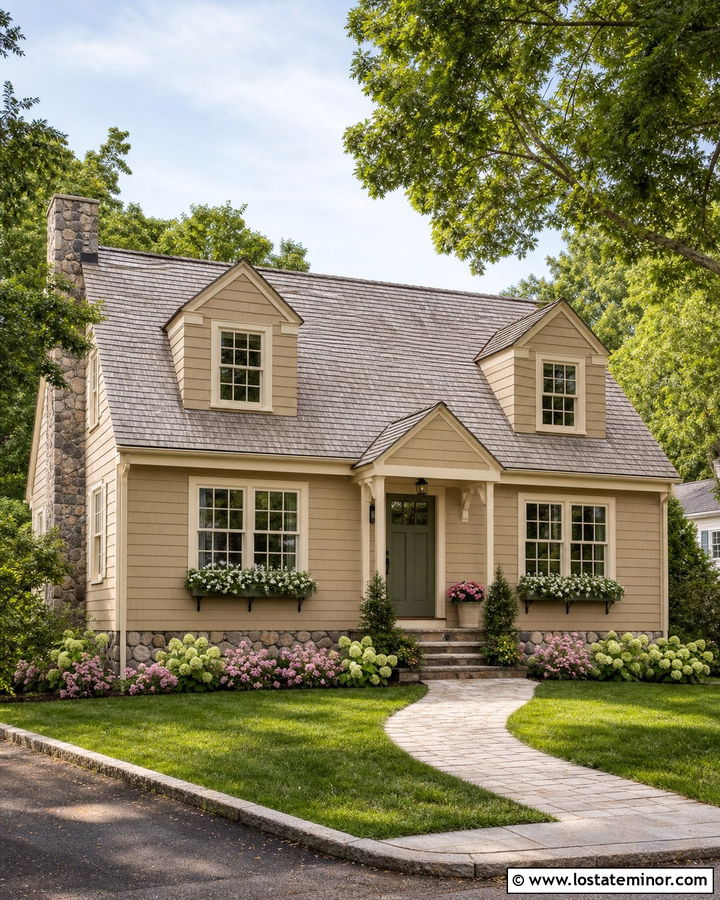 Tan Siding With Cream Trim - 30 Tan House Design With Siding Ideas