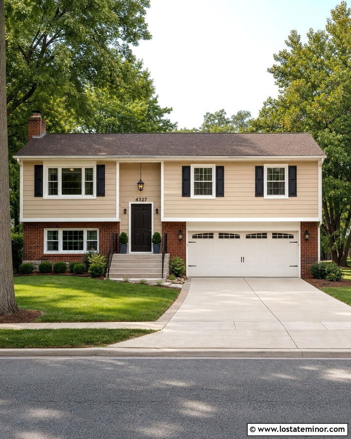 Tan Siding With Red Brick - 30 Tan House Design With Siding Ideas