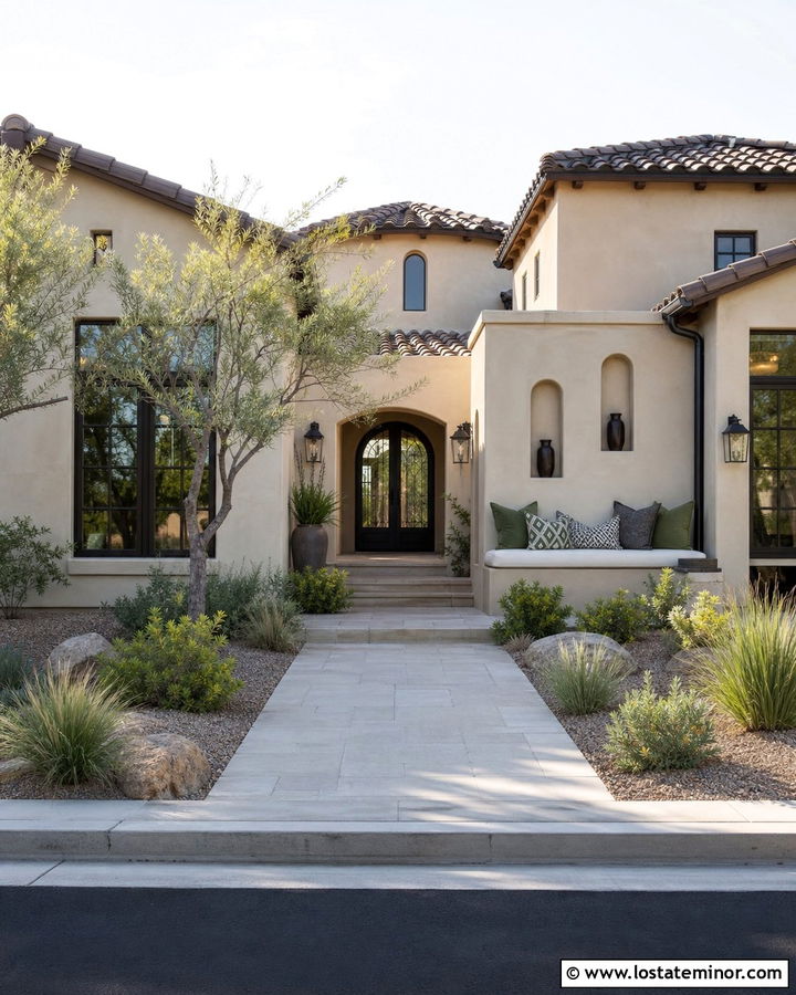 Tan Stucco House With Built In Daybed - 30 Tan House Design With Daybed Ideas