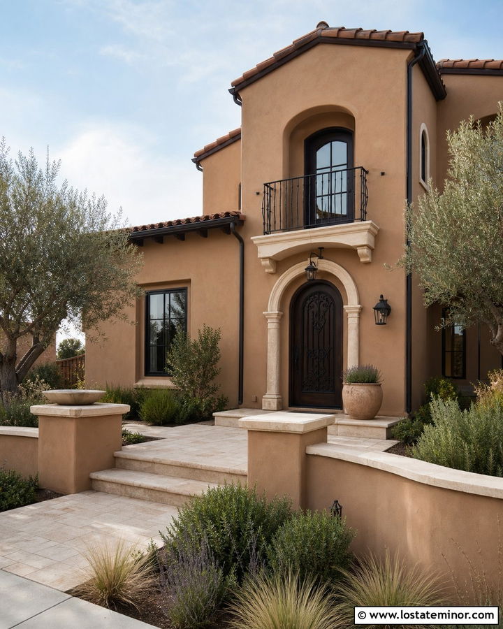 Tan Stucco House With Iron Screen Door - 30 Tan House Design With Screen Door Ideas
