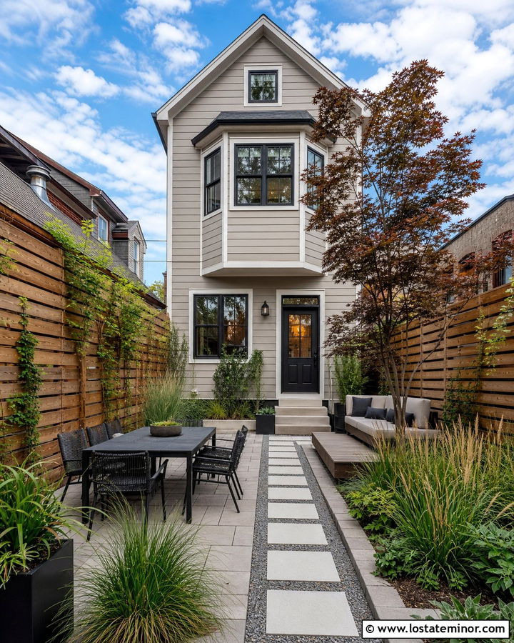 Tan Townhouse With Narrow Backyard - 30 Tan House Design With Backyard Ideas