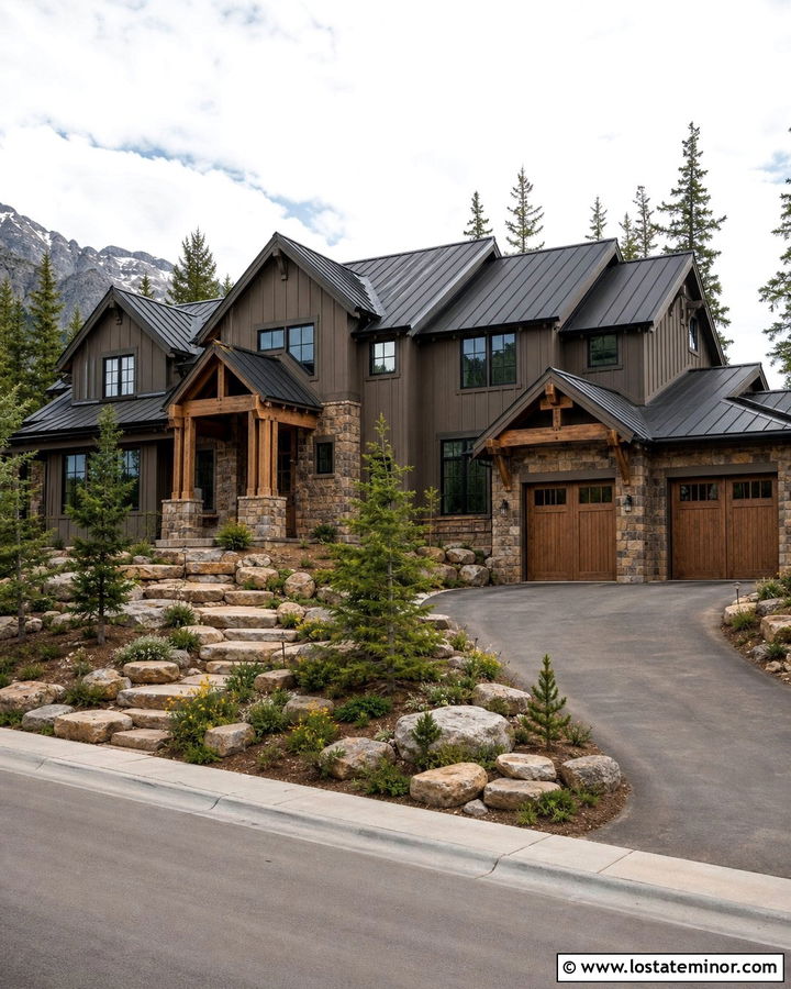 Taupe Board and Batten Mountain House - 30 Taupe House Design With Board and Batten Ideas