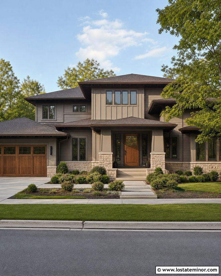 Taupe Board and Batten Prairie House - 30 Taupe House Design With Board and Batten Ideas