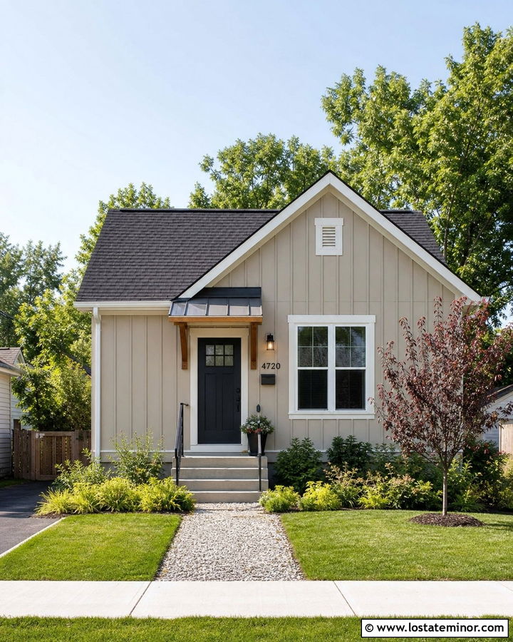 Taupe Board and Batten Small House - 30 Taupe House Design With Board and Batten Ideas