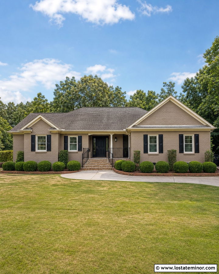 Taupe Brick House With Black Shutters - 30 Taupe House Design With Shutters Ideas