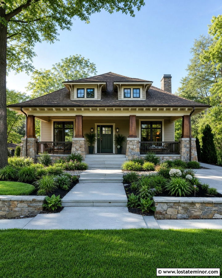 Taupe Bungalow With Hipped Roof - 30 Taupe House Design With Roof Ideas