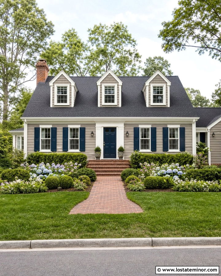 Taupe Cape Cod House With Cedar Shake Dormers - 30 Taupe House Design With Cedar Shake Ideas