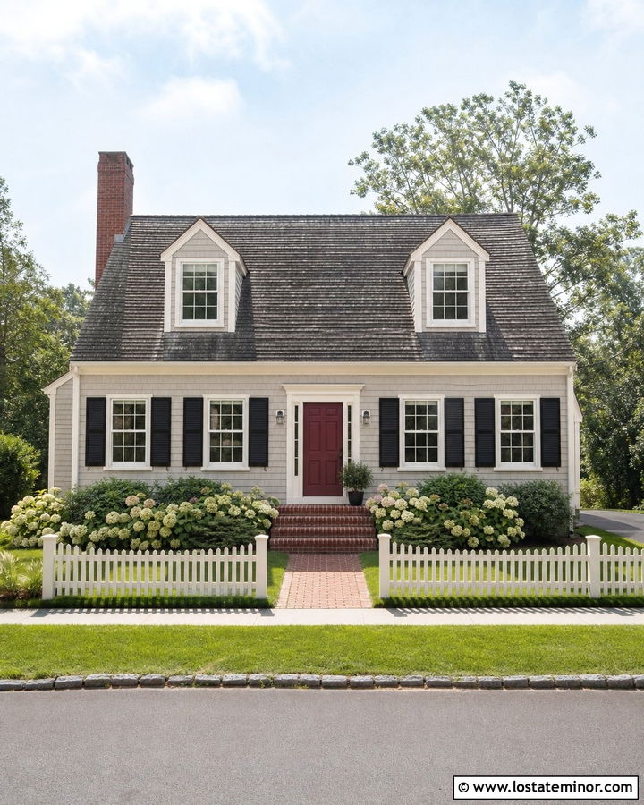 Taupe Cape Cod With Brick - 30 Taupe House Design With Brick Accents Ideas